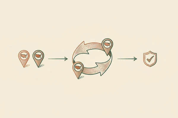 Diagram: pick the state you hold a license in and the state you want to move to, the checker compares them and returns the endorsement rule.